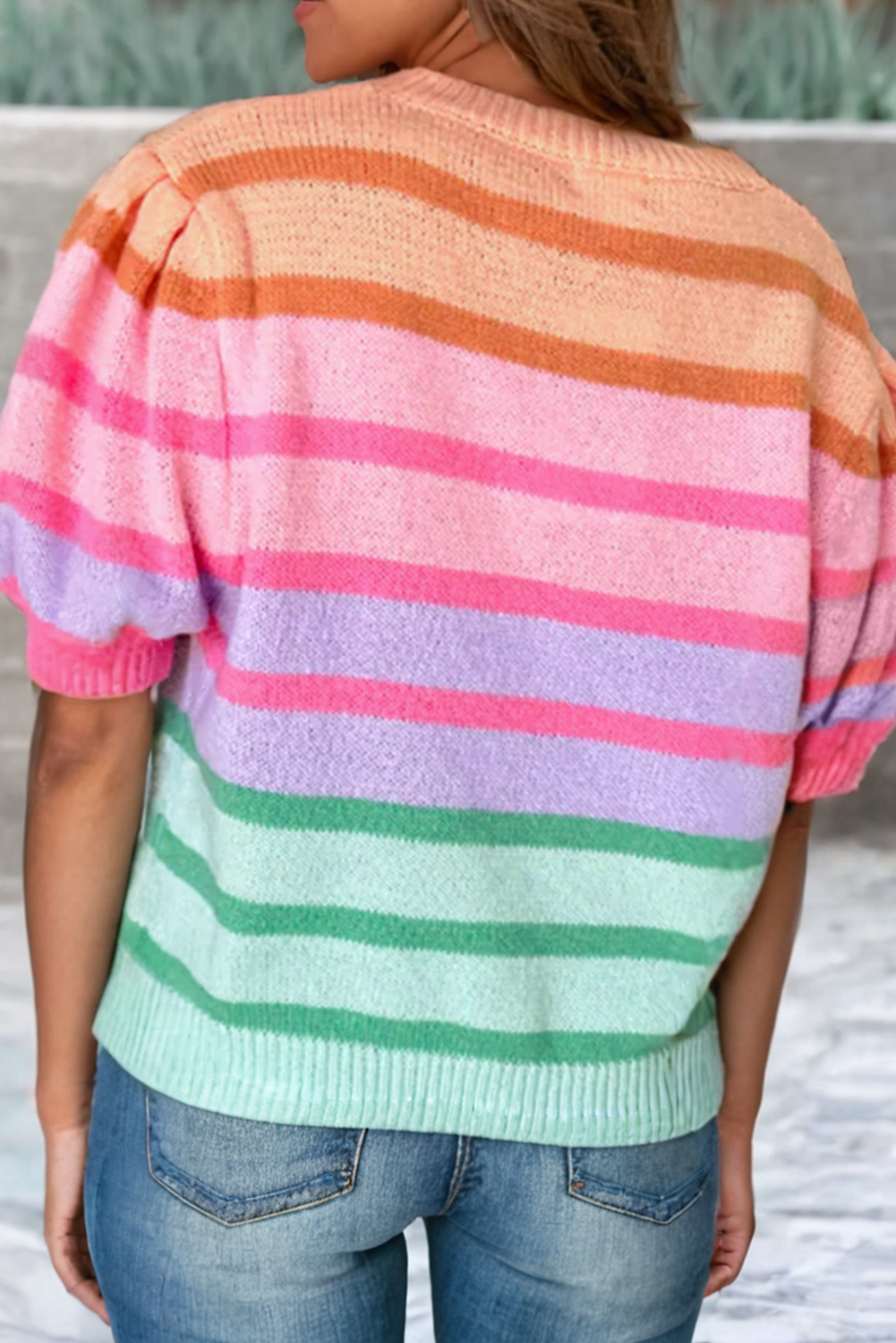 Stripe Bubble Sleeve